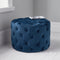 Native Home Lifestyle Mystique Blue Tufted Velvet Pouffe